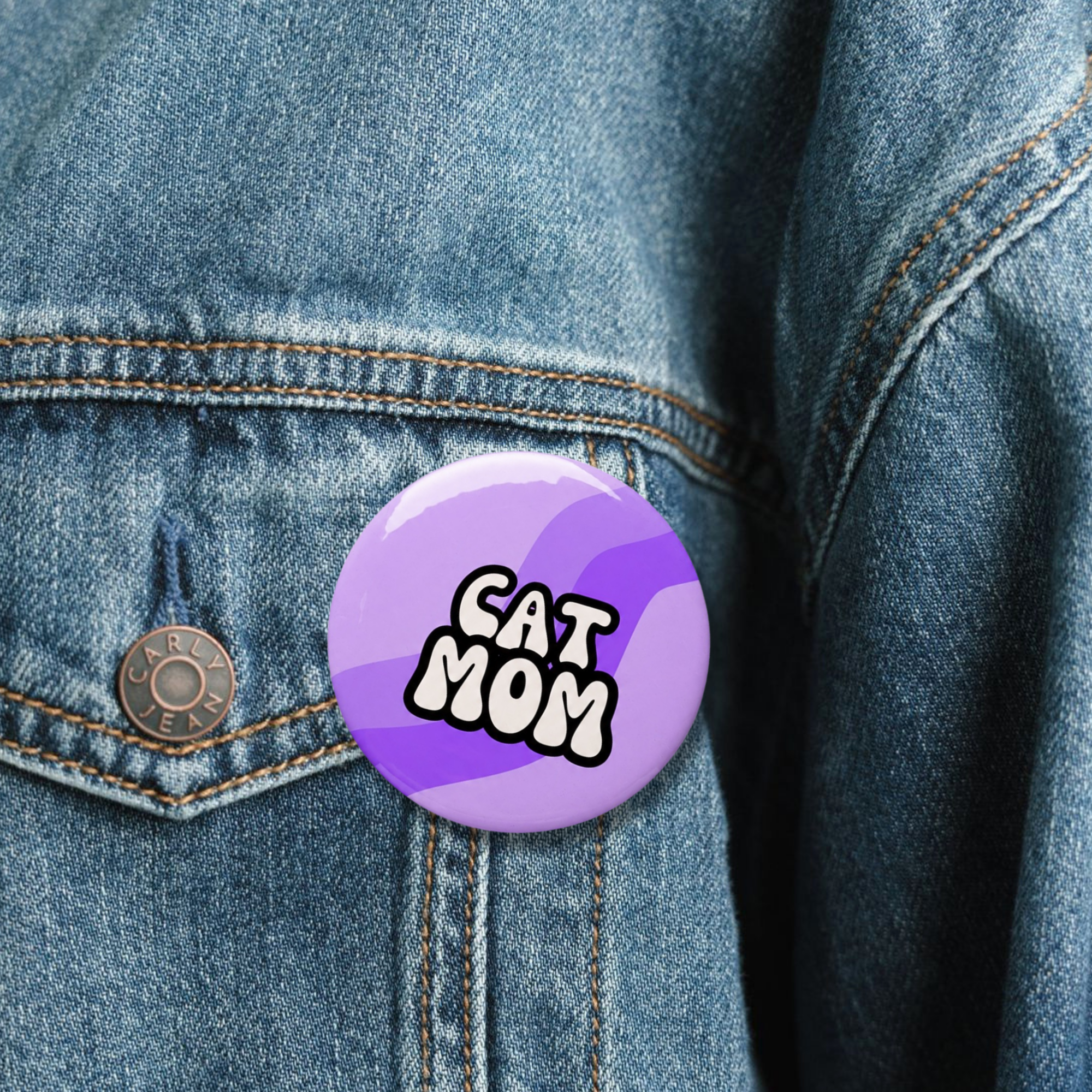 Cat Mom Pin Button