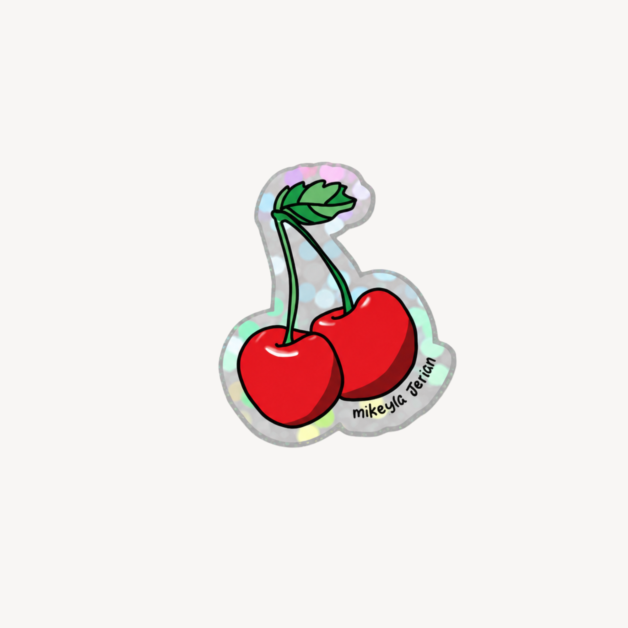 Cherry Mini Glitter Sticker