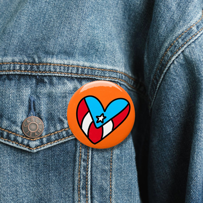Corazón Bandera Pin Button